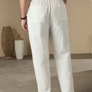 Manfinity KASUA Men Solid Color Drawstring Daily Casual Pants - Image 2
