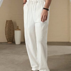 Manfinity KASUA Men Solid Color Drawstring Daily Casual Pants - Image 3