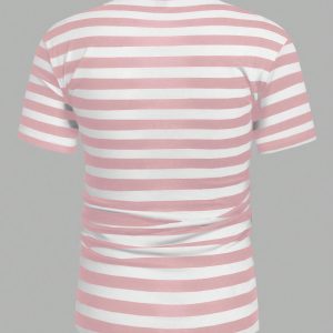 Manfinity KASUA Men Summer Casual Color-Block Striped Short Sleeve T-Shirt - Image 2