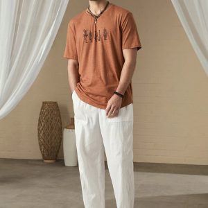 Manfinity KASUA Men Solid Color Drawstring Daily Casual Pants - Image 4