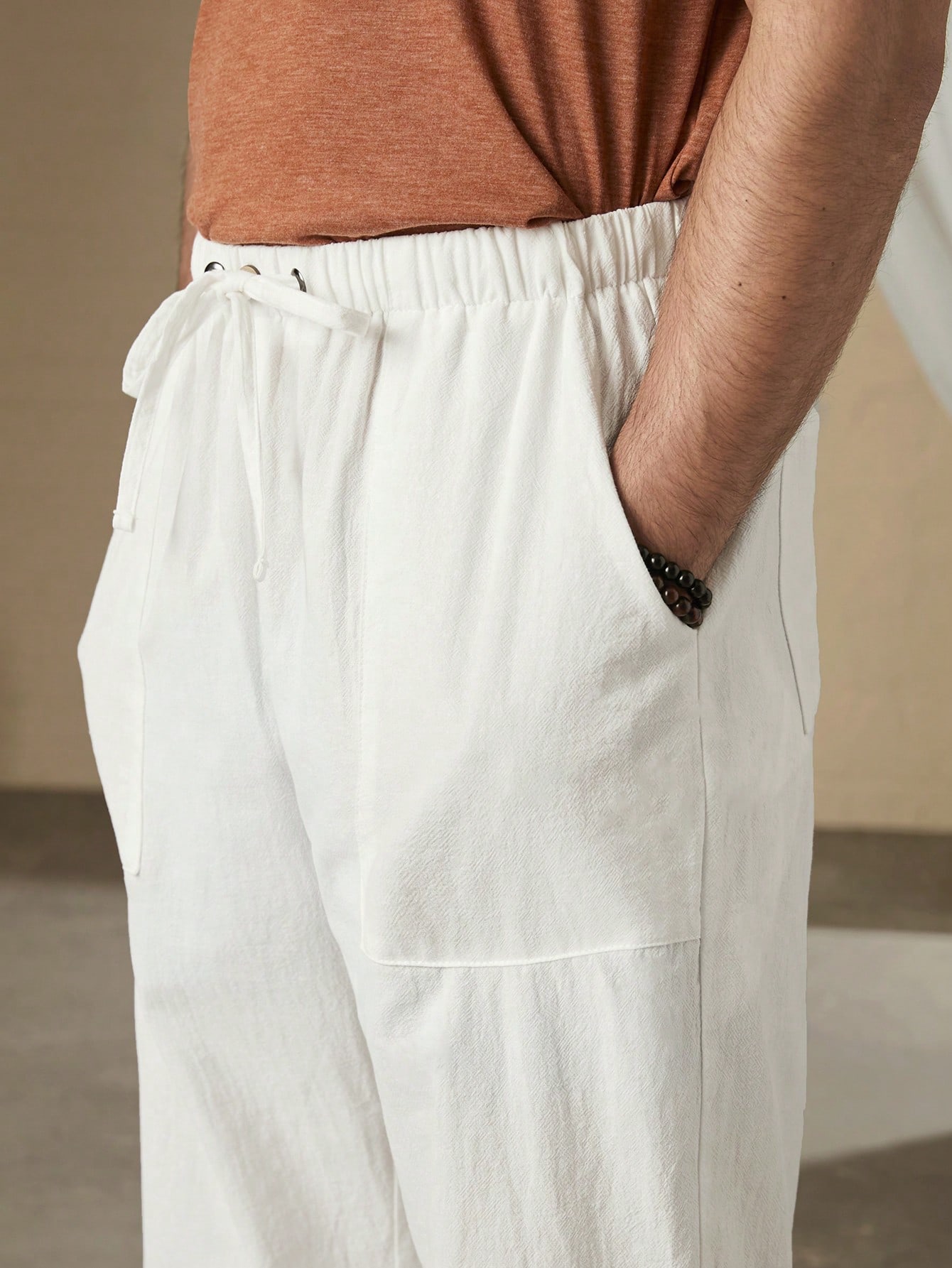 Manfinity KASUA Men Solid Color Drawstring Daily Casual Pants - Image 5