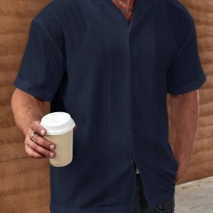 Manfinity KASUA Loose Fit Men??s Solid Button Up Shirt