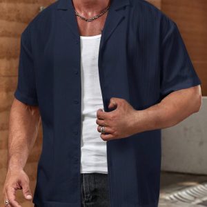 Manfinity KASUA Loose Fit Men??s Solid Button Up Shirt - Image 4