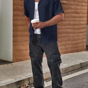 Manfinity KASUA Loose Fit Men??s Solid Button Up Shirt - Image 6