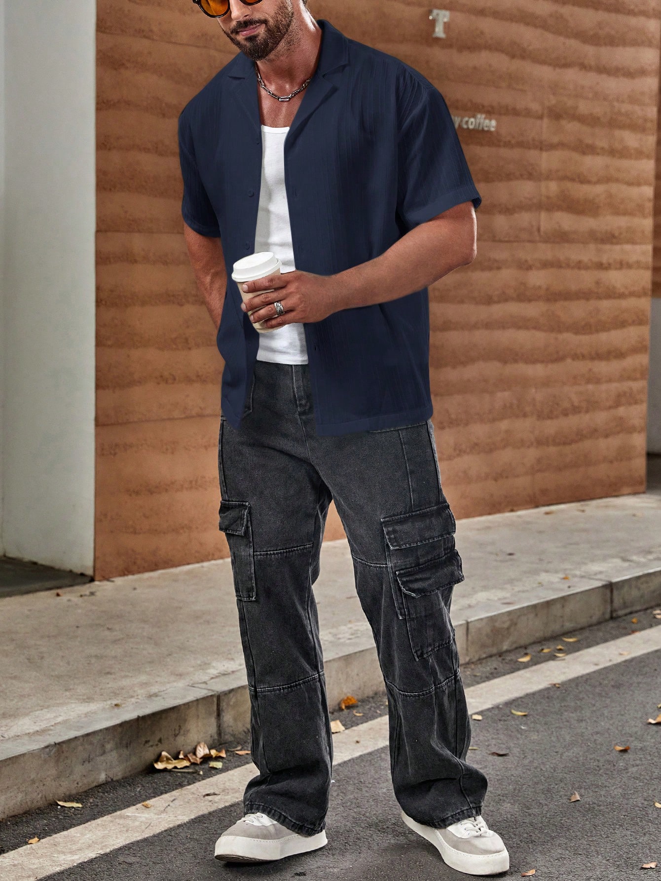 Manfinity KASUA Loose Fit Men??s Solid Button Up Shirt - Image 6