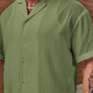 Manfinity KASUA Loose Fit Men Solid Color Button-Up Shirt - Image 4