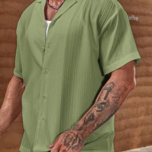 Manfinity KASUA Loose Fit Men Solid Color Button-Up Shirt - Image 5