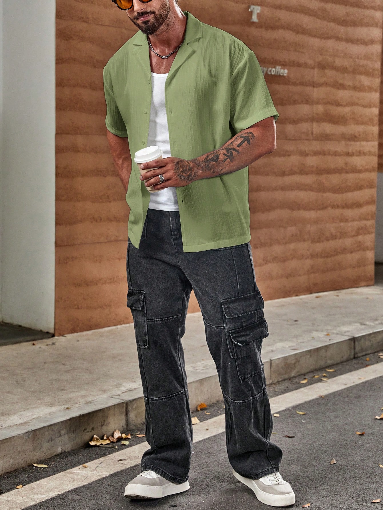 Manfinity KASUA Loose Fit Men Solid Color Button-Up Shirt - Image 6