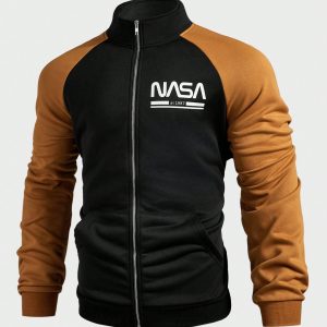 Manfinity KASUA Men??s Stand CollarLogo Color Block Casual Sweatshirt