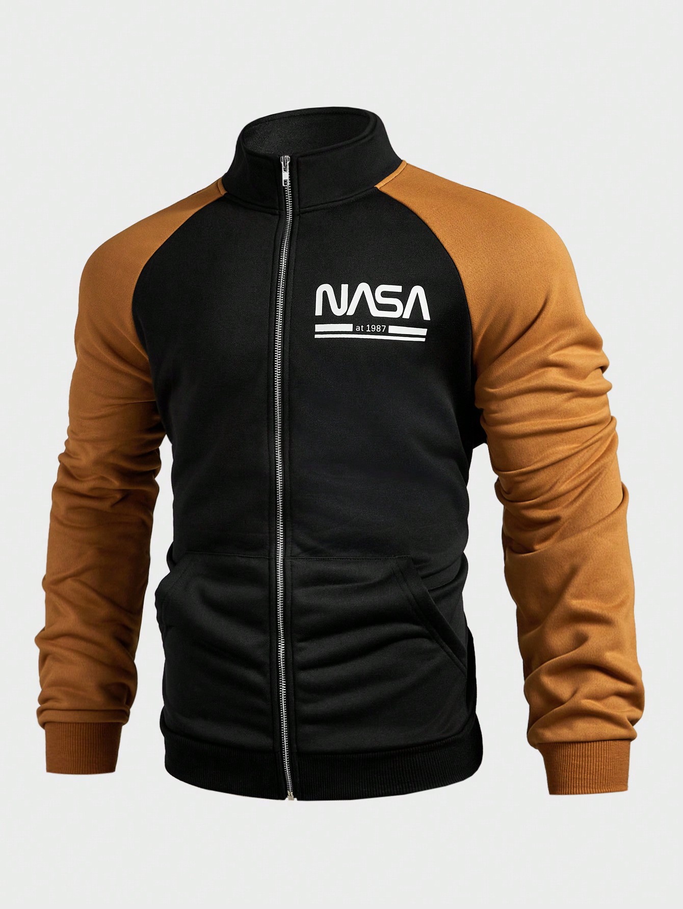 Manfinity KASUA Men??s Stand CollarLogo Color Block Casual Sweatshirt - Image 1