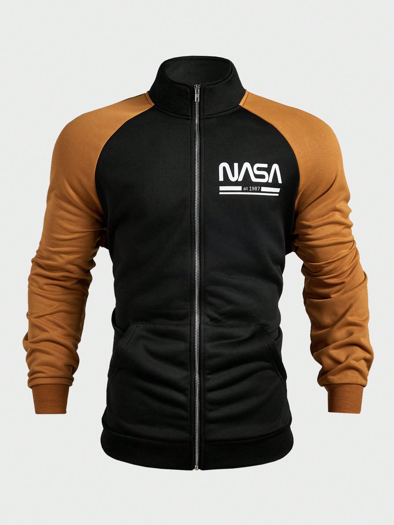 Manfinity KASUA Men??s Stand CollarLogo Color Block Casual Sweatshirt - Image 3