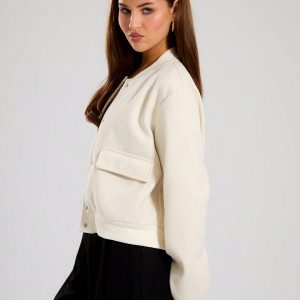 MUSERA Fall Clothes Twill Woven Bomber Jacket - Image 2