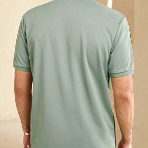 Manfinity KASUA Men??s Summer Color-Blocked Alphabet Pattern Short Sleeve Casual/Commute Polo Shirt - Image 2