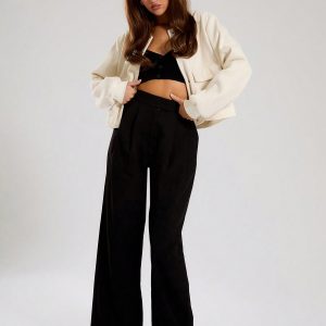 MUSERA Fall Clothes Twill Woven Bomber Jacket - Image 3