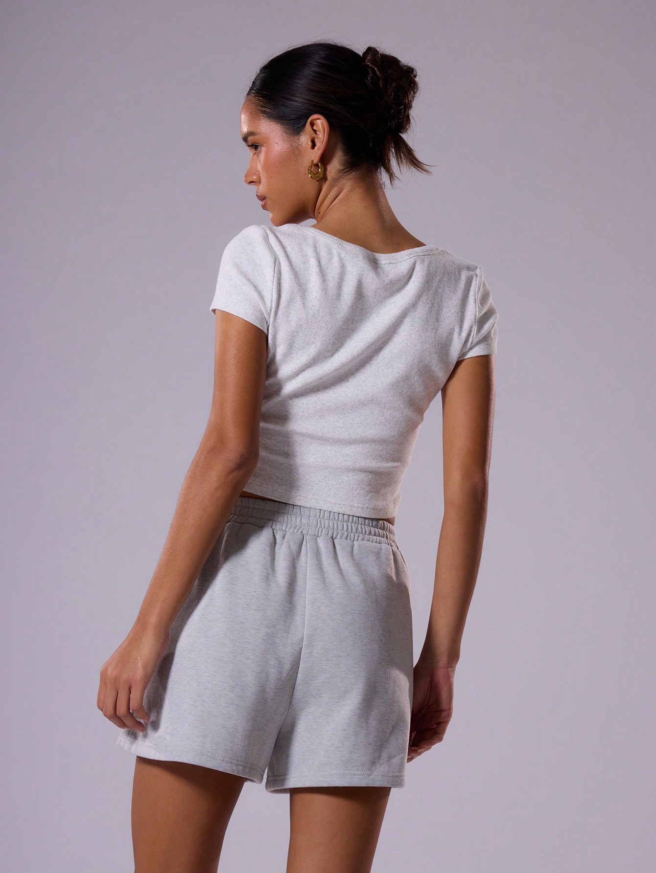 MUSERA Women??s Summer Solid Color Square Neck Crop Sleeve Crop Top, Casual Tee - Image 3