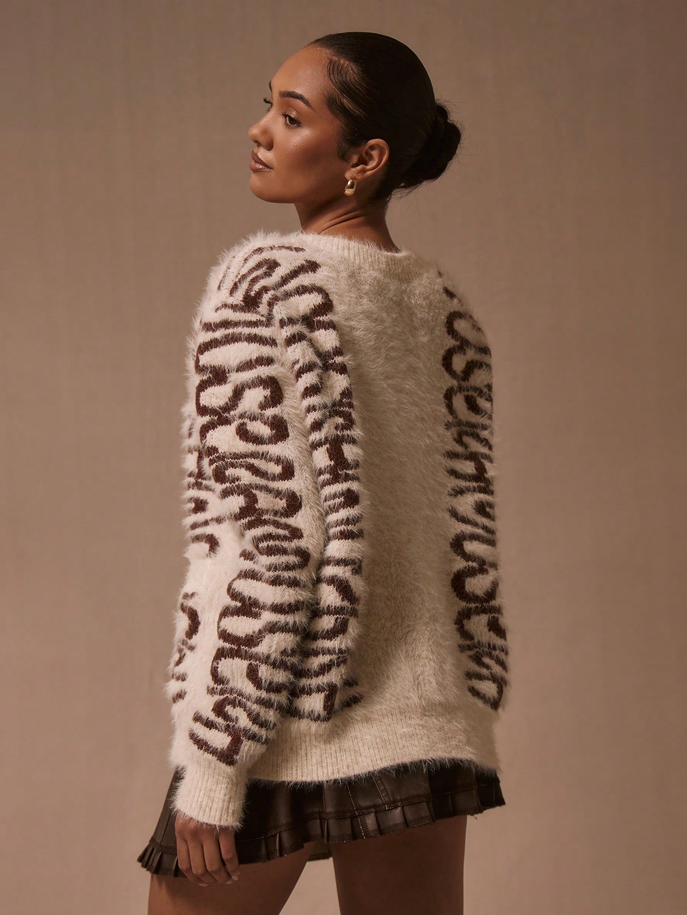 MUSERA MUSERA Logo Pattern Button Up Cardigan - Image 3