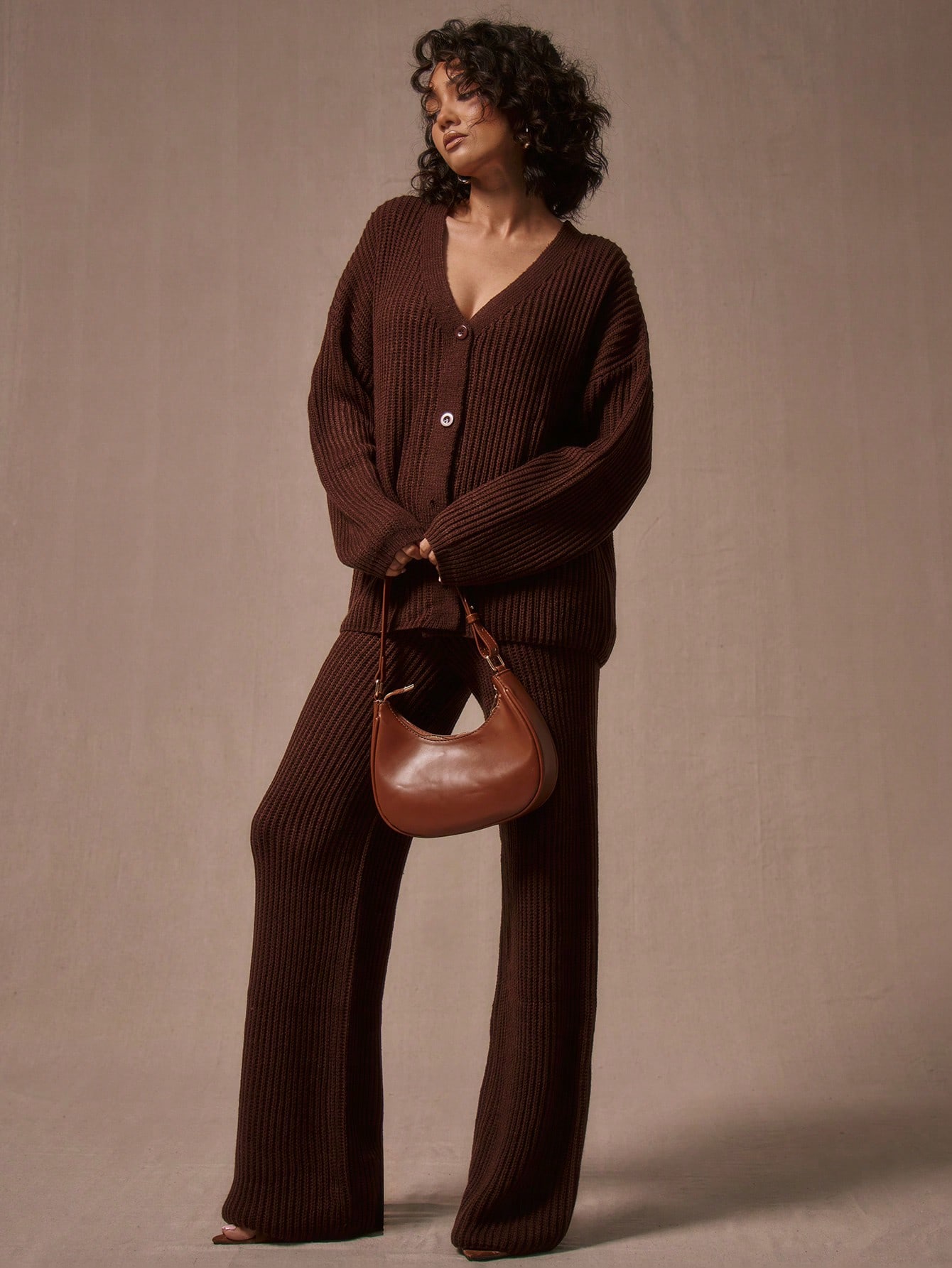 MUSERA Oversized Chunky Knit Cardigan Top Only - Image 1