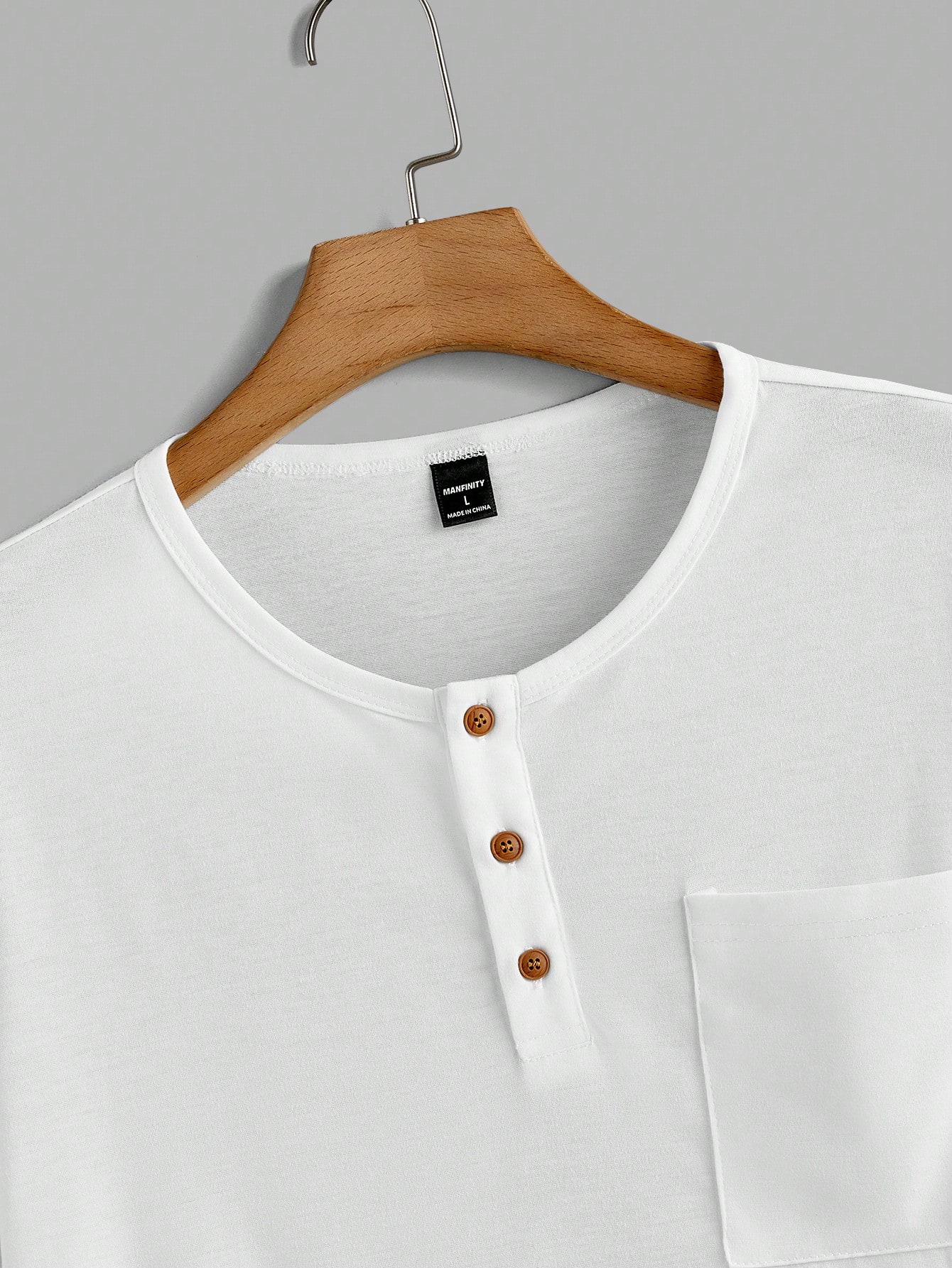 Manfinity KASUA 2pcs Men??s Casual Solid Color Button Front Shirt & Drawstring Waist Pants Set, Summer - Image 3