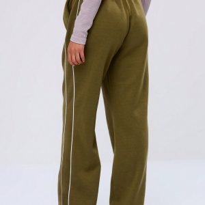 MUSERA Baggy Wide Leg Contrast Binding Joggers - Image 4