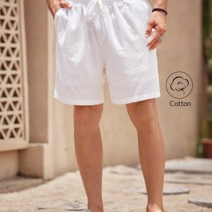 Manfinity KASUA Men??s Drawstring Pocket Casual Fashionable Vintage Cotton Shorts - Image 5