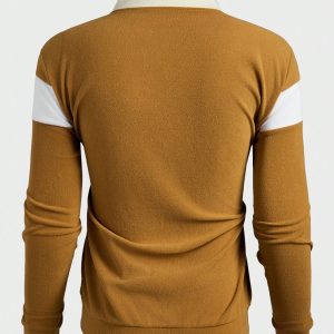 Manfinity KASUA Lightweight Plush Colorblock Stand Collar Casual Sweatshirt Sweatshirt, Autumn - Image 2