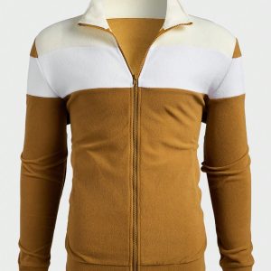 Manfinity KASUA Lightweight Plush Colorblock Stand Collar Casual Sweatshirt Sweatshirt, Autumn - Image 3