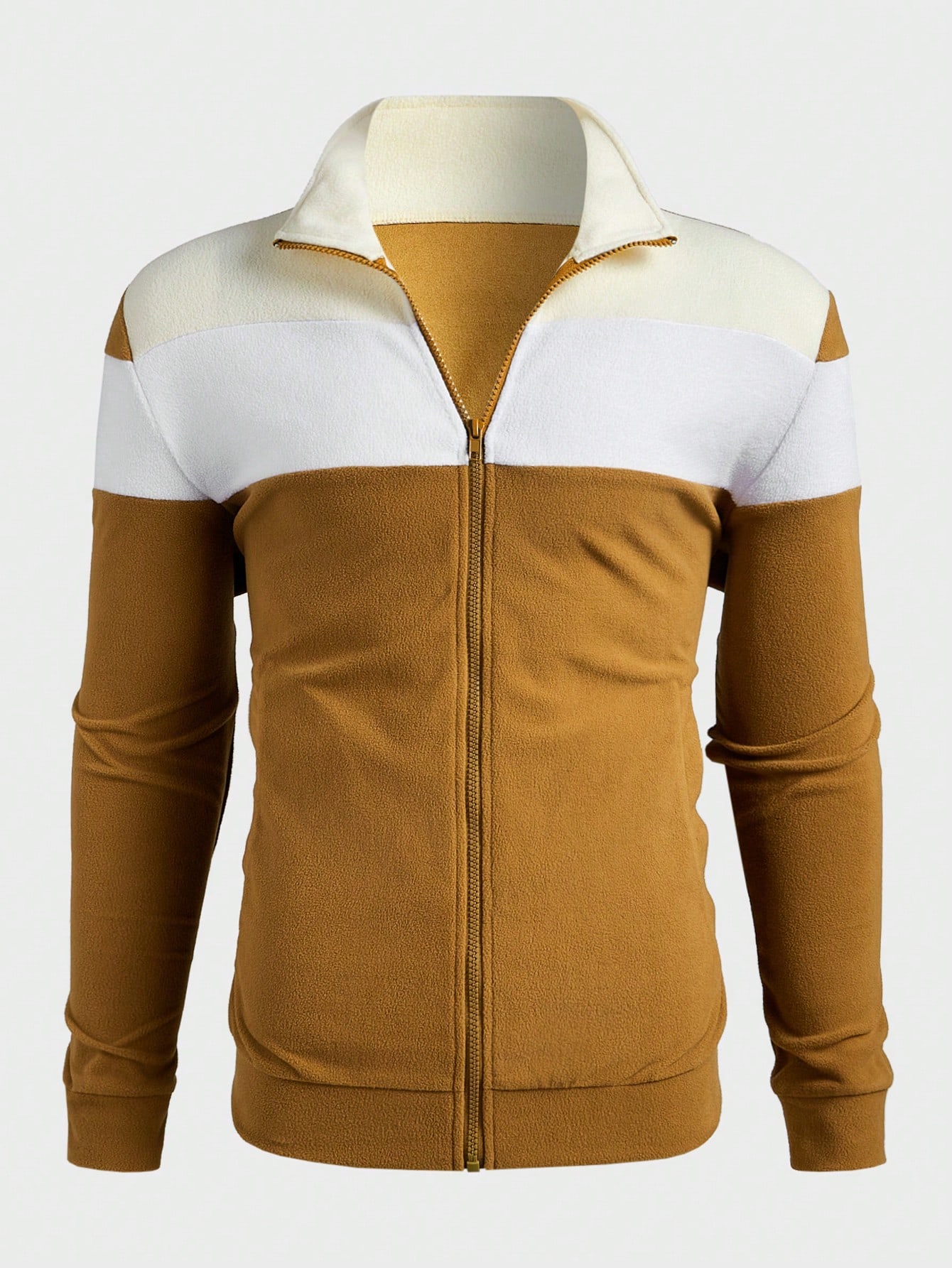 Manfinity KASUA Lightweight Plush Colorblock Stand Collar Casual Sweatshirt Sweatshirt, Autumn - Image 3