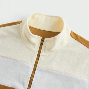 Manfinity KASUA Lightweight Plush Colorblock Stand Collar Casual Sweatshirt Sweatshirt, Autumn - Image 4