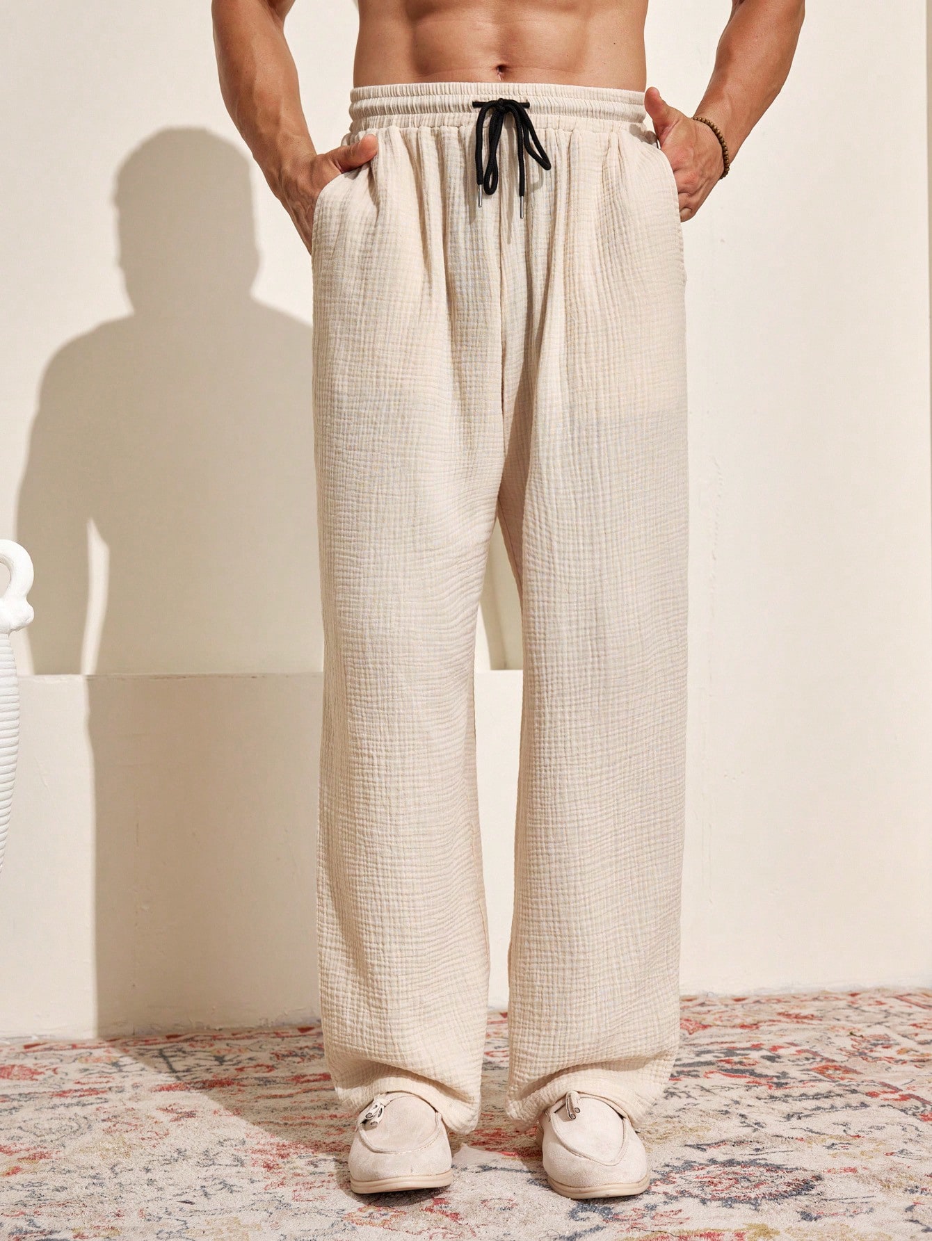 Manfinity KASUA Men??s Solid Color Simple Daily Wear Breathable Long Pants - Image 6