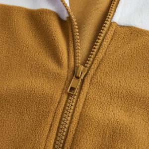 Manfinity KASUA Lightweight Plush Colorblock Stand Collar Casual Sweatshirt Sweatshirt, Autumn - Image 5