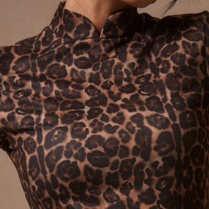 MUSERA High Neck Corset Leopard Print Dress - Image 5
