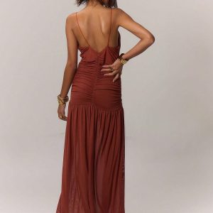 MUSERA Ruched Front Drop Hem Dress - Image 2