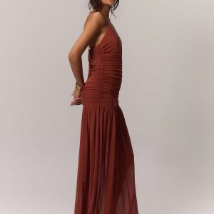 MUSERA Ruched Front Drop Hem Dress - Image 4