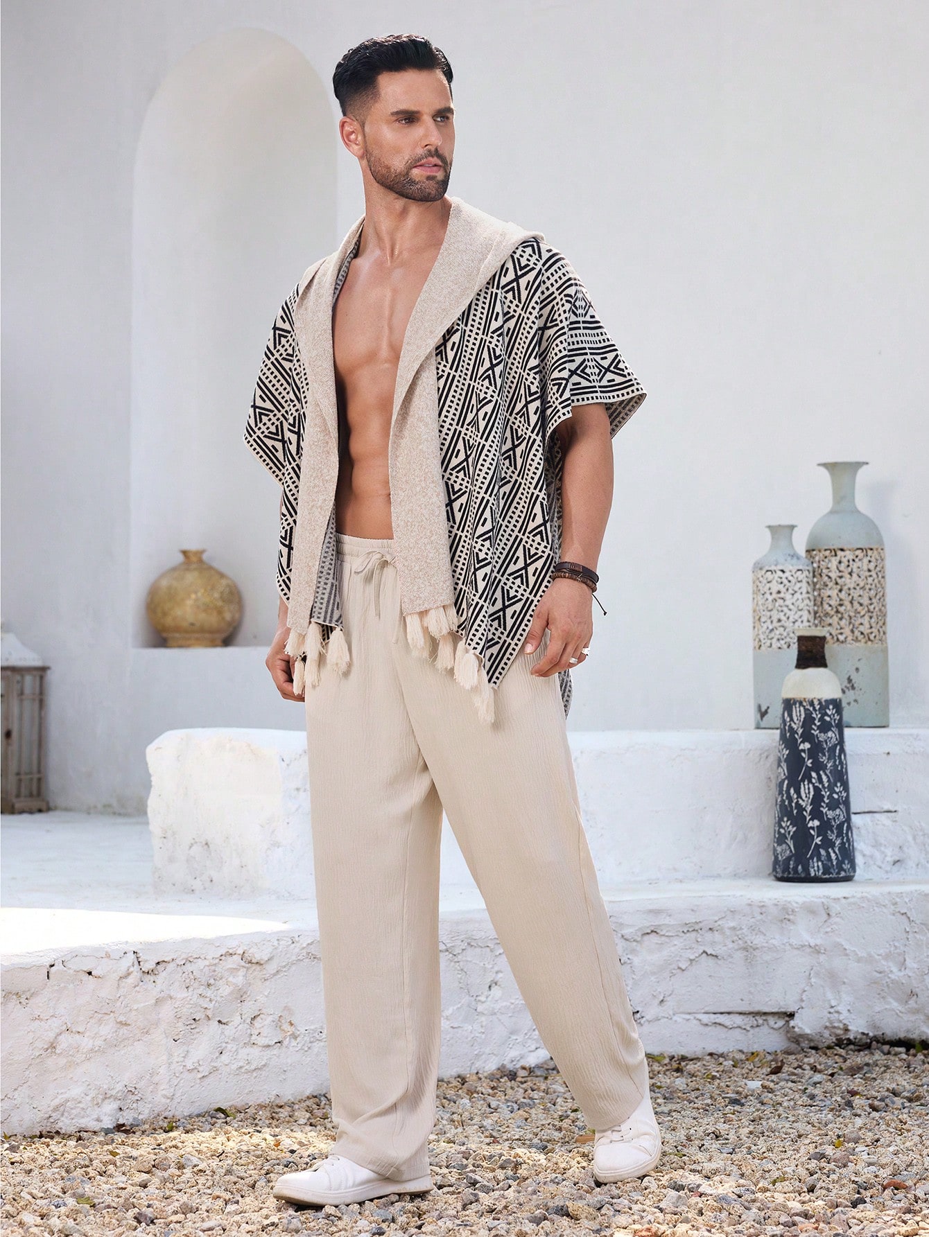 Manfinity KASUA Men??s Batwing Loose Knit Cardigan With Tassel, Casual Daily Wear - Image 6
