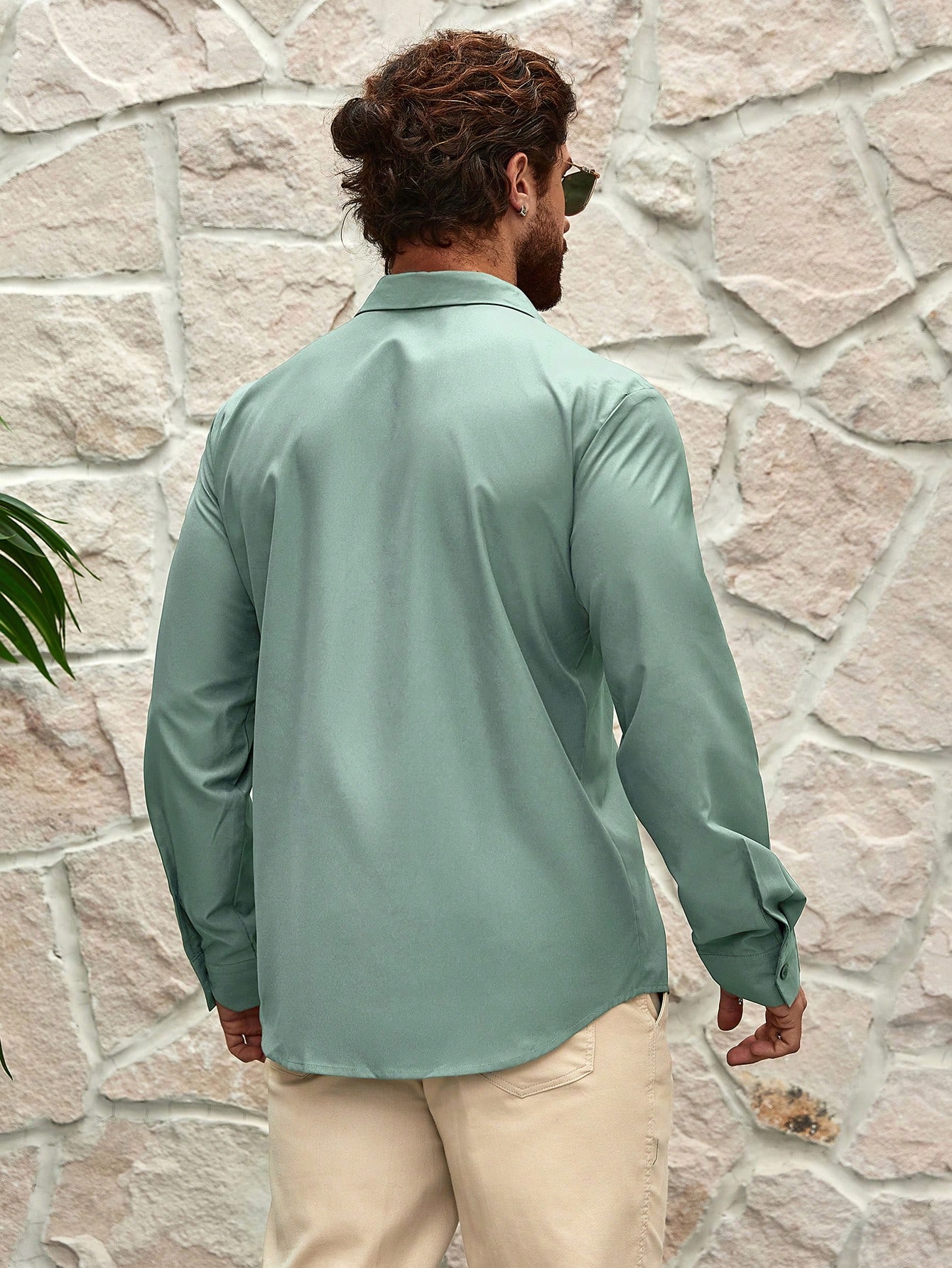 Manfinity KASUA Men??s Spring/Summer Casual Button-Down Long-Sleeved Shirt - Image 2