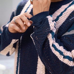 Manfinity KASUA Men??s Striped Long Sleeve Knit Sweater - Image 1