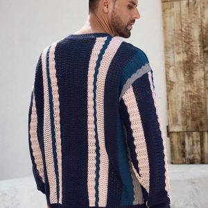 Manfinity KASUA Men??s Striped Long Sleeve Knit Sweater - Image 2