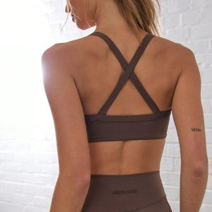 MUSERA Plunge Neck Cross Back Sports Bra - Image 3