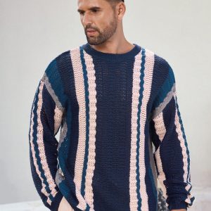 Manfinity KASUA Men??s Striped Long Sleeve Knit Sweater - Image 3