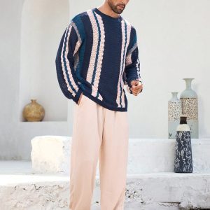 Manfinity KASUA Men??s Striped Long Sleeve Knit Sweater - Image 5