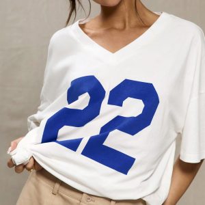 MUSERA Sport White Oversized Baseball T Shirt - Image 4