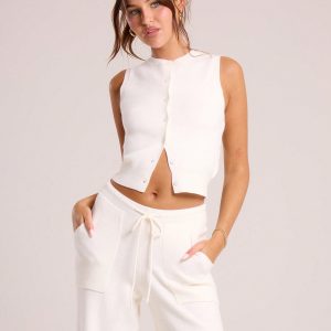 MUSERA Knitted Button Through Tank Top - Image 5