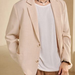 Manfinity KASUA Men Solid Lapel Neck Blazer For Dailywear - Image 3