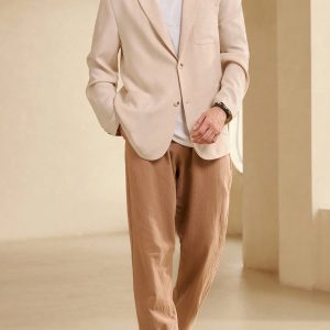 Manfinity KASUA Men Solid Lapel Neck Blazer For Dailywear - Image 4