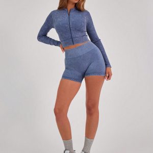 MUSERA Ribbed Crop Gym Sports Shorts Only - Image 5