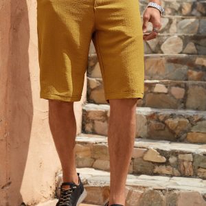 Manfinity KASUA Solid Color Pocket Decor Casual Shorts, Summer - Image 3