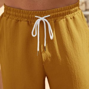 Manfinity KASUA Solid Color Pocket Decor Casual Shorts, Summer - Image 7