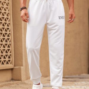 Manfinity KASUA Men??s Fashionable Casual Fit Printed Jogger Pants With Elastic Cuffs