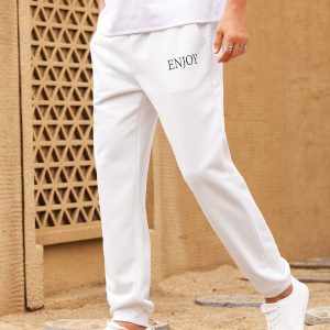 Manfinity KASUA Men??s Fashionable Casual Fit Printed Jogger Pants With Elastic Cuffs - Image 4