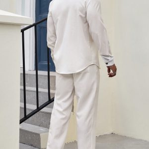 Manfinity KASUA Loose Fit Men??s Solid Color Shirt With Patched Pocket & Pants - Image 2